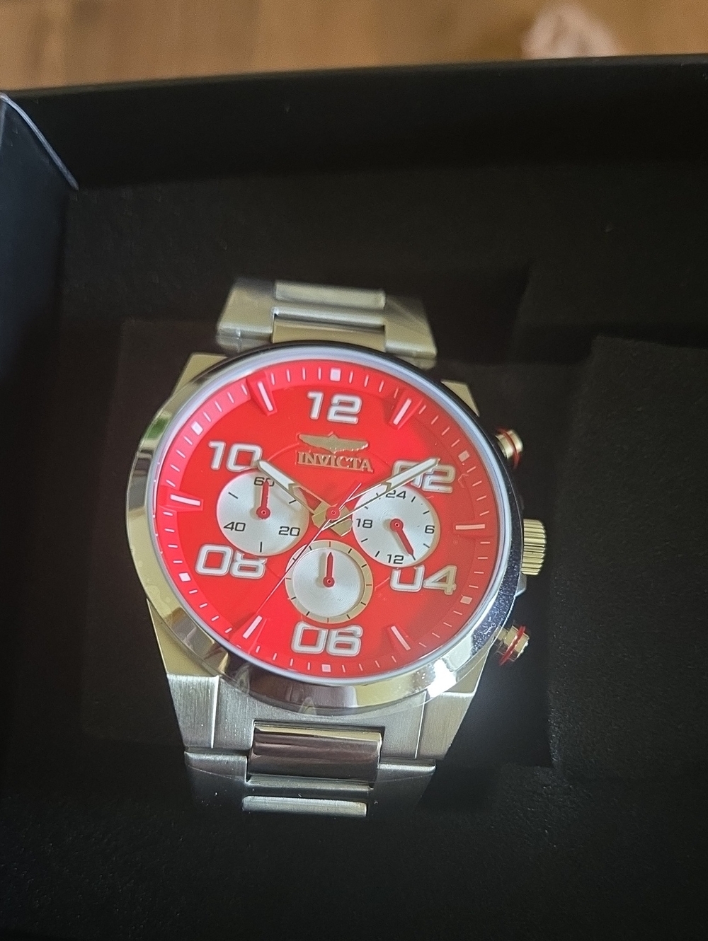 Invicta Men's Chronograph Watch - Red and Silver